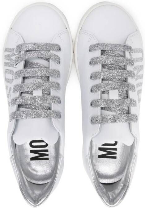 Moschino Kids Sneakers met logoprint Wit