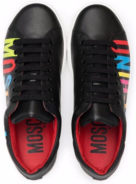 Moschino Kids Sneakers met logoprint Zwart