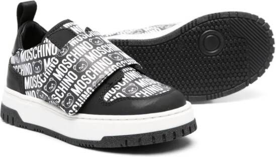 Moschino Kids Sneakers met logoprint Zwart