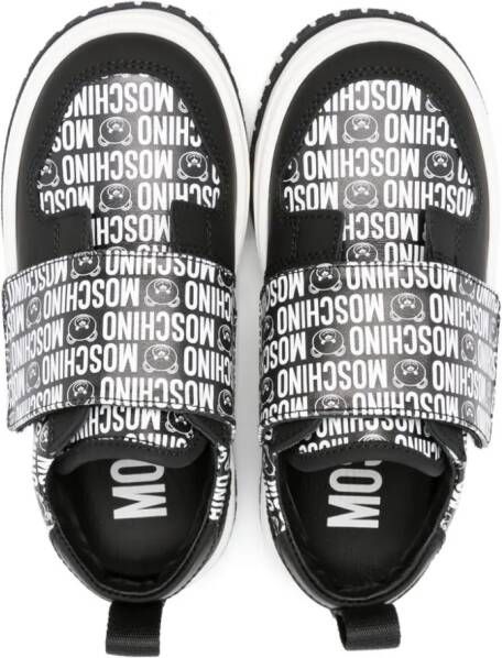 Moschino Kids Sneakers met logoprint Zwart