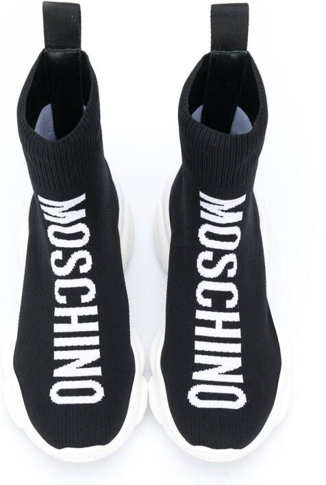 Moschino Kids Sneakers met logoprint Zwart