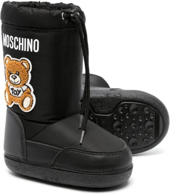 Moschino Kids Snow boots met teddybeerpatch Zwart