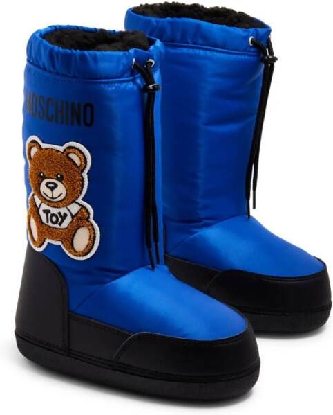 Moschino Kids Snowboots met teddybeerprint Blauw