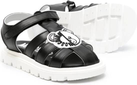 Moschino Kids Sandalen met teddybeer-applicatie Zwart