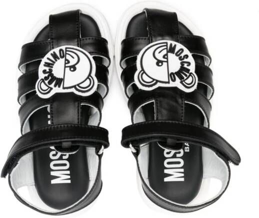 Moschino Kids Sandalen met teddybeer-applicatie Zwart