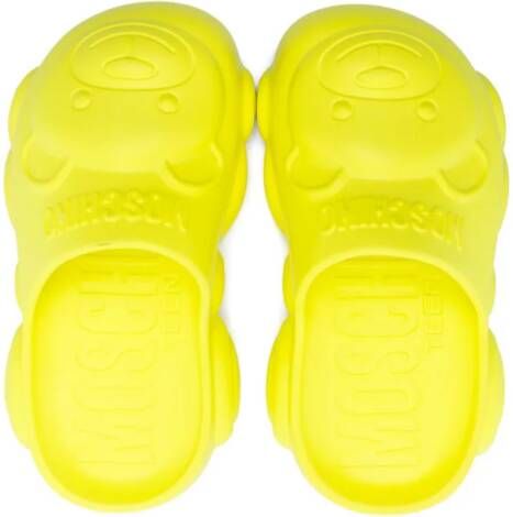 Moschino Kids Teddy Bear chunky slippers Geel