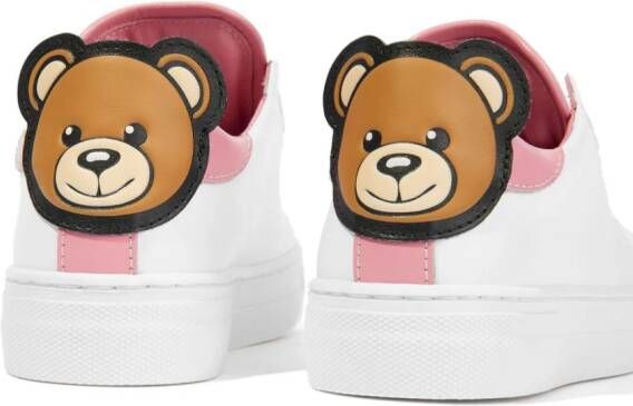 Moschino Kids Teddy Bear leren sneakers Wit