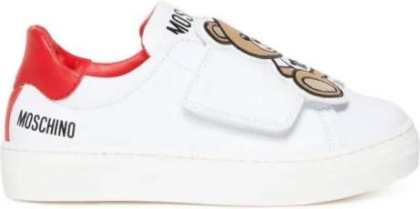 Moschino Kids Teddy Bear leren sneakers Wit