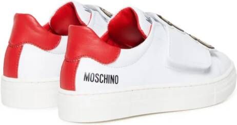 Moschino Kids Teddy Bear leren sneakers Wit