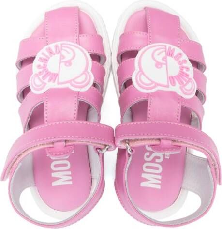 Moschino Kids Teddy Bear leren sandalen Roze