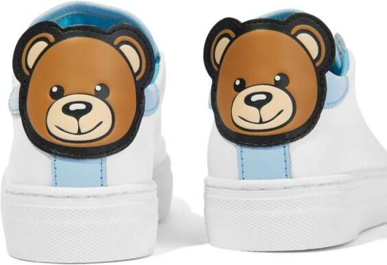 Moschino Kids Teddy Bear leren sneakers Wit