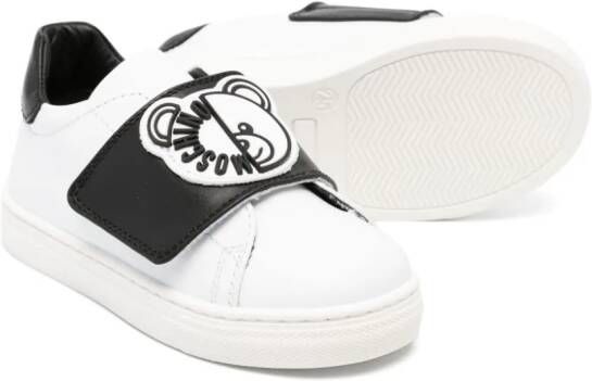 Moschino Kids Teddy Bear leren sneakers Wit