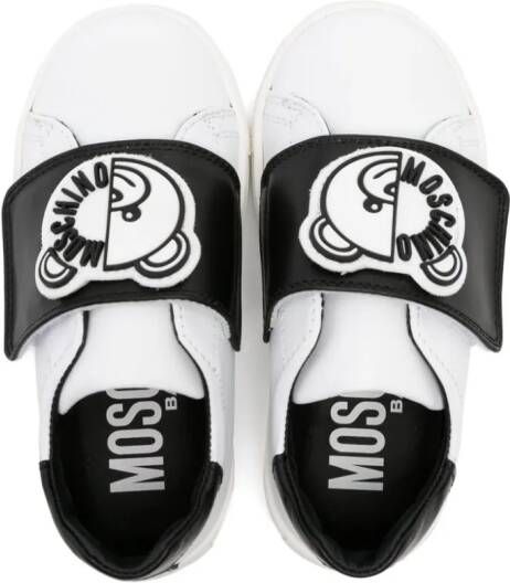 Moschino Kids Teddy Bear leren sneakers Wit