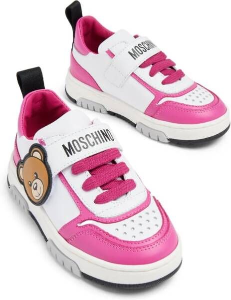 Moschino Kids Teddy Bear low-top sneakers Roze