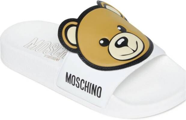 Moschino Kids Teddy Bear slippers Wit