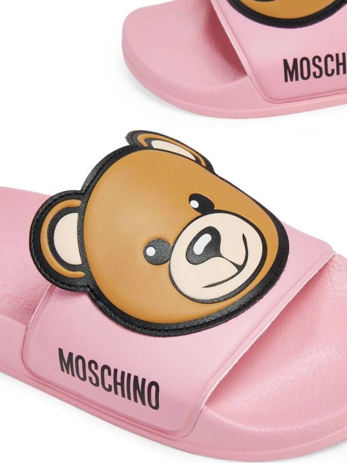 Moschino Kids Teddy Bear slippers Roze
