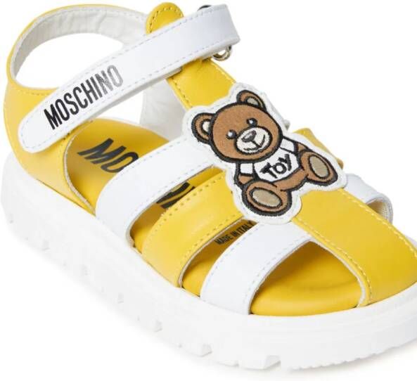 Moschino Kids Teddy Bear sandalen met klittenband Geel