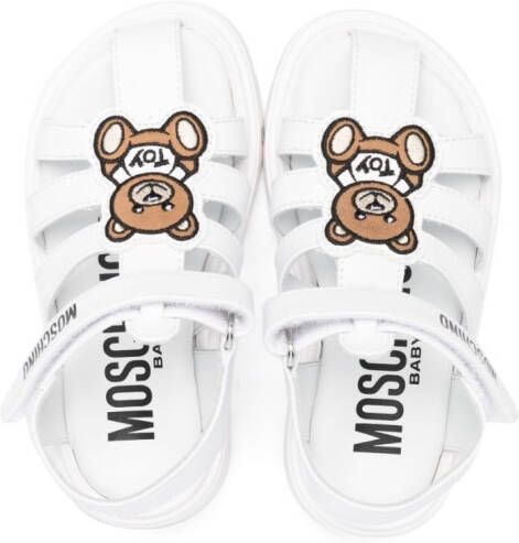 Moschino Kids Teddy Bear sandalen met klittenband Wit