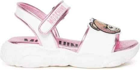 Moschino Kids Leren sandalen Wit