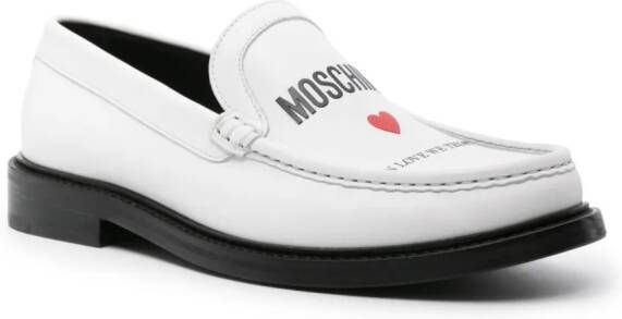 Moschino Leren loafers Wit