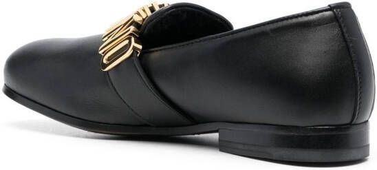 Moschino Loafers met logoplakkaat Zwart