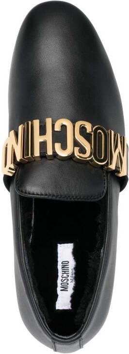 Moschino Loafers met logoplakkaat Zwart