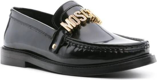 Moschino Leren loafers Zwart