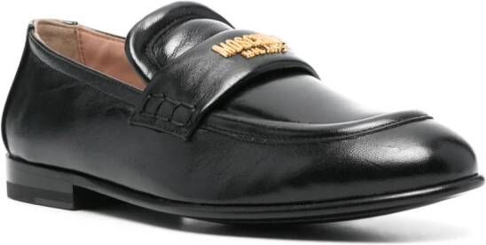 Moschino Leren loafers Zwart