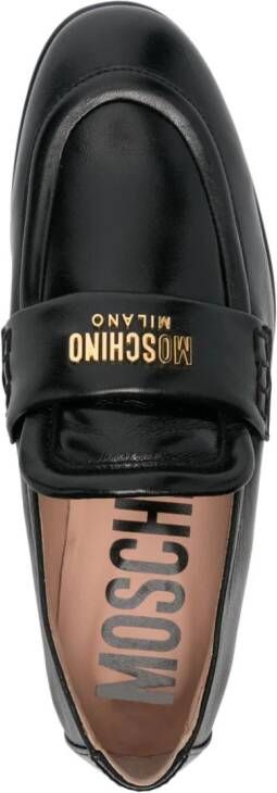 Moschino Leren loafers Zwart