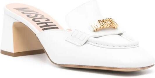 Moschino Muiltjes met logo Wit