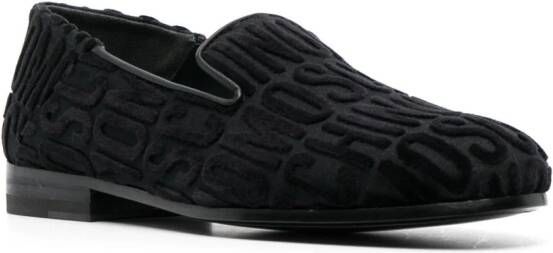 Moschino Loafers met logoprint Zwart