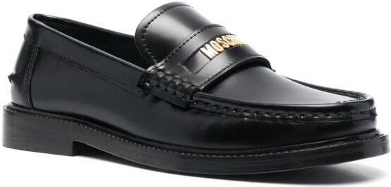 Moschino Loafers met logoplakkaat Zwart