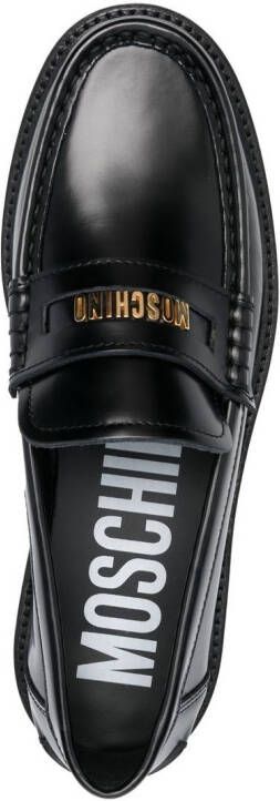 Moschino Loafers met logoplakkaat Zwart