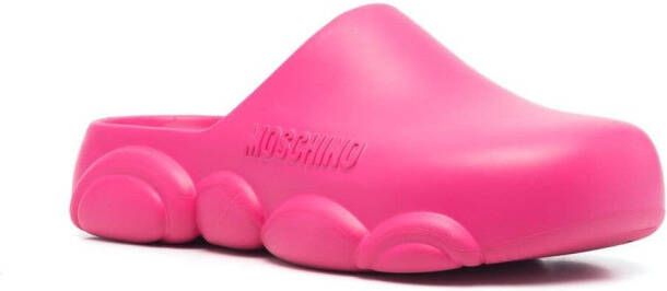 Moschino Muiltjes met logo-reliëf Roze