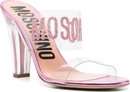 Moschino Muiltjes met logoprint Roze