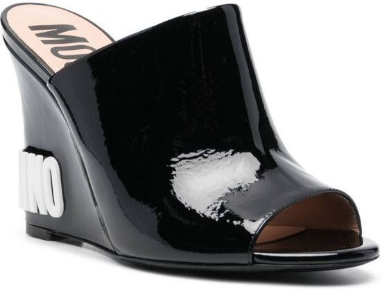 Moschino Muiltjes met sleehak Zwart
