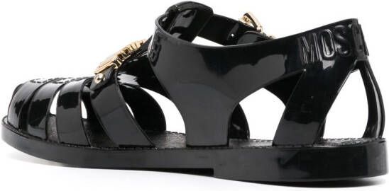 Moschino Sandalen met logoplakkaat Zwart