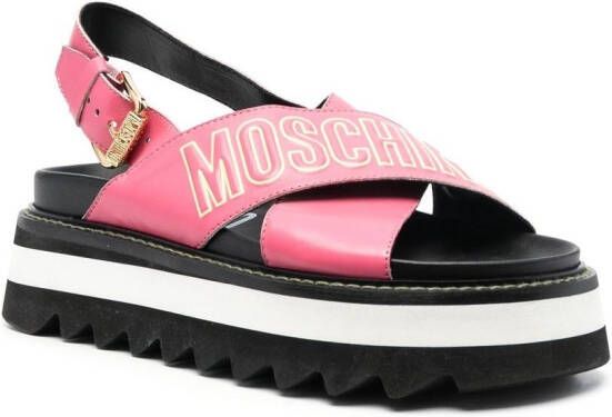 Moschino Sandalen met plateauzool Roze