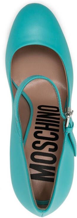 Moschino Sandalen met spiegelende hak Blauw