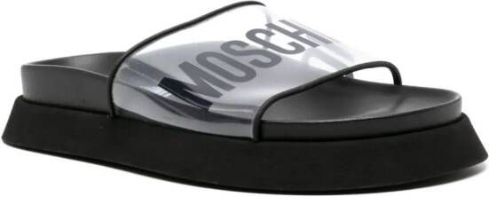 Moschino Slippers met logoprint Beige