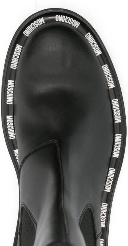 Moschino Slippers met logoprint Zwart