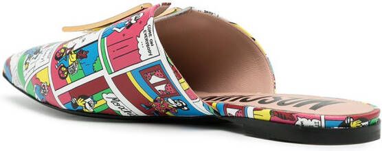 Moschino Slippers met print Wit