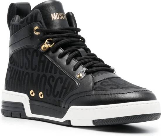 Moschino Sneakers met jacquard-logo Zwart