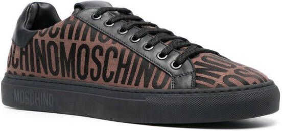 Moschino Sneakers met logo jacquard Bruin