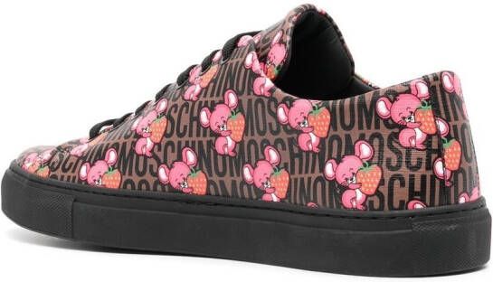 Moschino Sneakers met logoprint Bruin