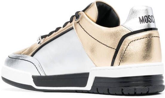 Moschino Sneakers met metallic vlakken Geel