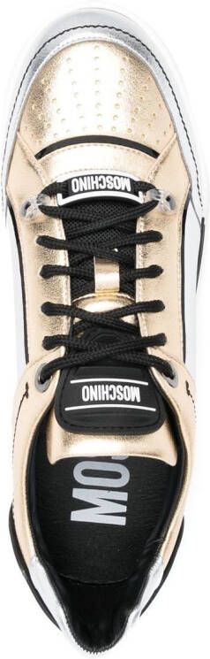 Moschino Sneakers met metallic vlakken Geel