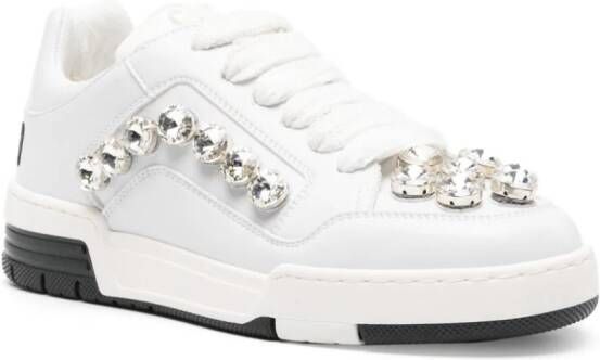 Moschino Sneakers verfraaid met kristallen Wit