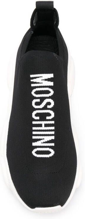 Moschino Soksneakers met logo Zwart