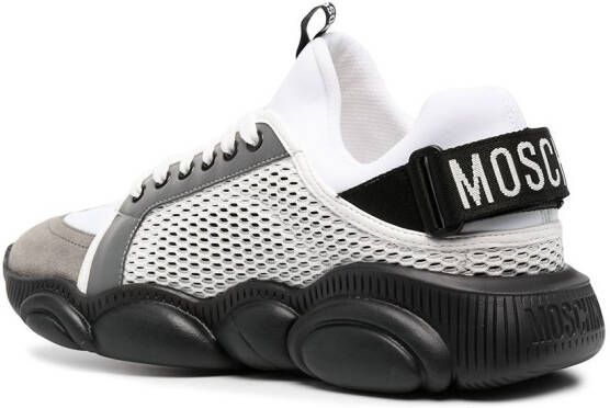 Moschino Teddy sneakers met logoband Wit